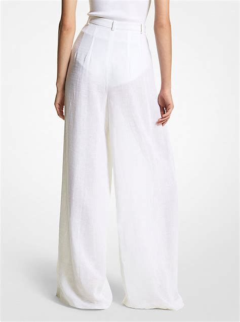 michael kors palazzo pants|Linen Gauze Palazzo Pants .